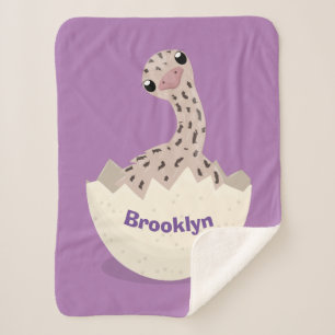 Cute hatching baby ostrich cartoon illustration sherpa deken