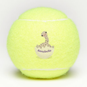 Cute hatching baby ostrich cartoon illustration tennisballen