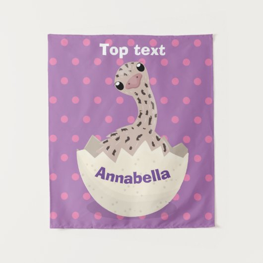 Cute hatching baby ostrich cartoon illustration wandkleed (Voorkant)