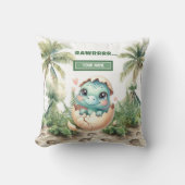 Cute Hatching Bientôt Baby Dinosaur Coussin d'aqua (Recto)