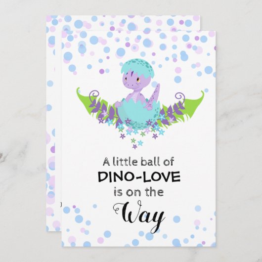 *~* Cute Hatching Dinosaur Baby shower Invitation (Devant / Derrière)