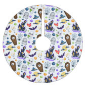 Cute Haunted House Halloween Pattern Kerstboom Rok (Voorkant)