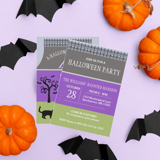 Cute Haunted Maison Halloween Invitation