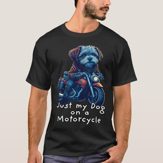 Cute Havanese riding on a motorcycle  Christmas  2 T-shirt (Voorkant)