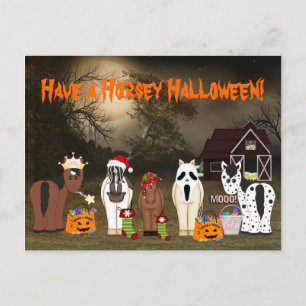 Cute have a Horsey Halloween Horse Feestdagenkaart