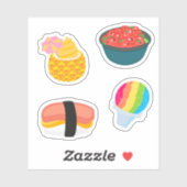 Cute Hawaiian Food Sticker Pack (Vel)