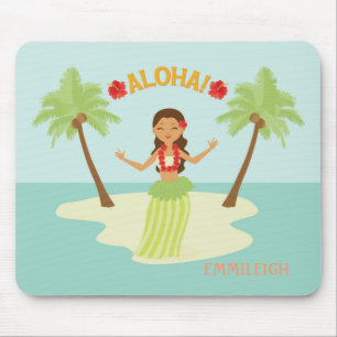 Cute Hawaiian Hula Girl Luau Aloha Muismat