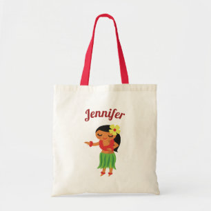 Cute Hawaiian Hula Girl Luau Kinderen Tote Bag
