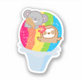 Cute Hawaiian Rainbow Shave Ice Sticker