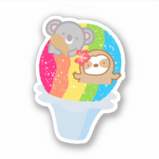 Cute Hawaiian Rainbow Shave Ice Sticker