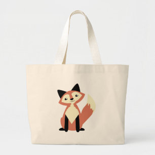 Cute Head-tilt Fox Grote Tote Bag