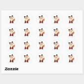 Cute Head-tilt Fox Ronde Sticker (Vel)