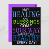 Cute HEALING AND BLESSINGS Quote Briefkaart (Voorkant / Achterkant)