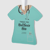 Cute Healthcare Hero Worker Appreciation Scrub Top Ornament (voorkant)
