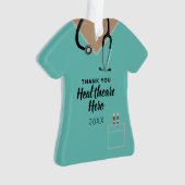 Cute Healthcare Hero Worker Appreciation Scrub Top Ornament (voorkant)
