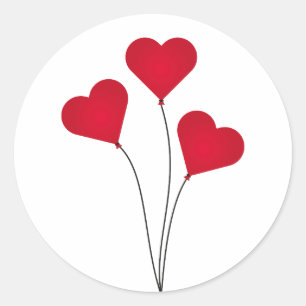 Cute Heart-ballonnen Ronde Sticker