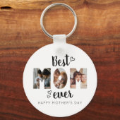 Cute Heart Best Ma Ever 3 Photo Collage Sleutelhanger (Voorkant)