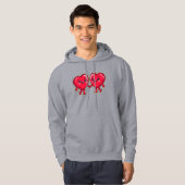 Cute Heart Characters Holding Hands Hoodie (Voorkant volledig)