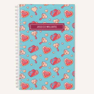 Cute Heart Chocolate Ice Cream Pattern Sweet Love Notitieboek