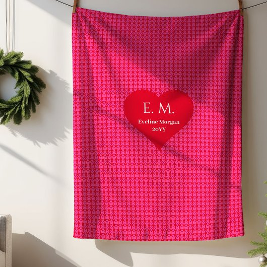 Cute Heart Design Valentine Gift Blanket Sherpa Deken