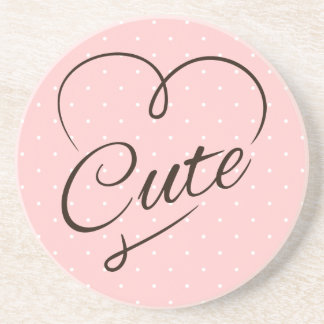 Cute Heart Doodle Zandsteen Onderzetter