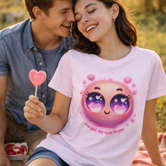 Cute Heart Eyes Emoji Love Kawaii T-Shirt