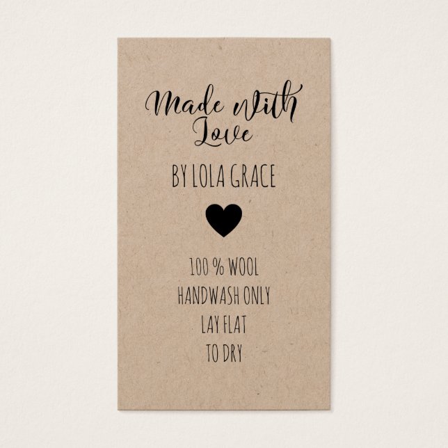 Cute Heart Fabriqué avec du papier Kraft (Devant)