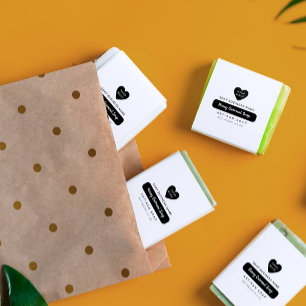 Cute Heart Handmade Product Name in Script Rubberstempel