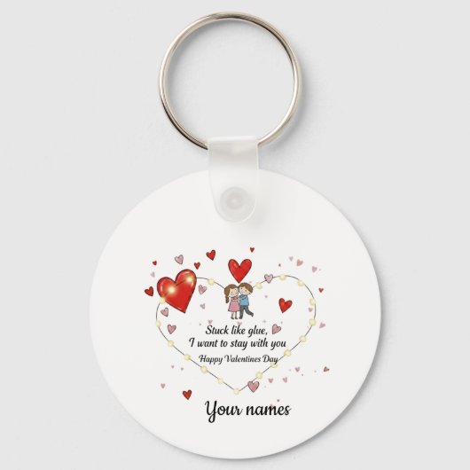 Cute heart illusration sleutelhanger (Voorkant)