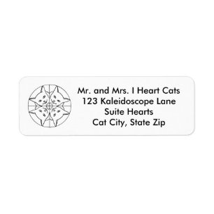Cute Heart Kaleidoscope Chats Adresse Étiquettes
