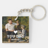Cute HEART LIEFT U DAD Photo Names Sleutelhanger (Achterkant)