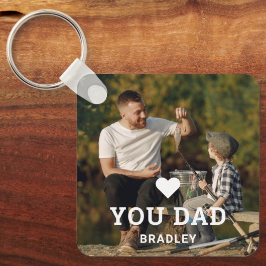 Cute HEART LIEFT U DAD Photo Names Sleutelhanger (Voorkant)