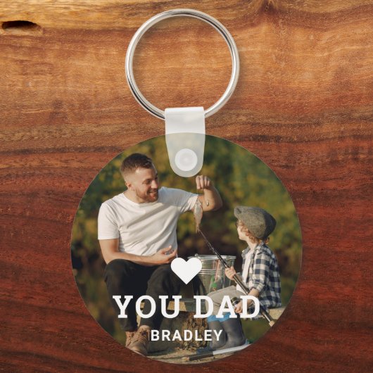 Cute HEART LIEFT U DAD Photo Names Sleutelhanger (Voorkant)