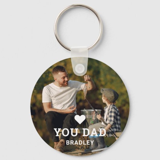 Cute HEART LIEFT U DAD Photo Names Sleutelhanger (Voorkant)