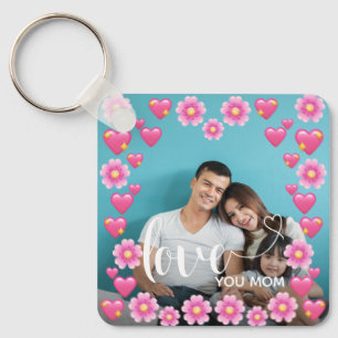Cute HEART LIGT U MOM Moederdag Foto Sleutelhanger