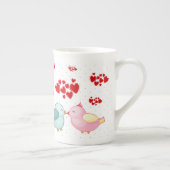 Cute Heart Love Bird Valentijnsdag Porselein Kop (Rechts)