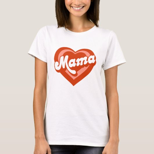 Cute Heart Mama Mini Moeder Daughter T-shirt (Voorkant)