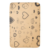 Cute Heart Modern Dark Grey Pattern Badmat (Voorkant Verticaal)