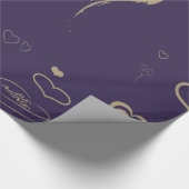 Cute Heart Modern Dark Paars Cadeaupapier (Hoek)