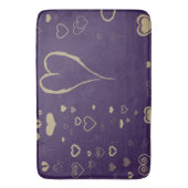 Cute Heart Modern Dark Paars Pattern Badmat (Voorkant Verticaal)