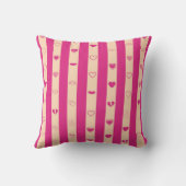 Cute Heart Modern Hot Pink Stripe Kussen (Achterkant)