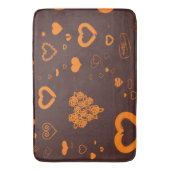 Cute Heart Modern Oranje Pattern Badmat (Voorkant Verticaal)