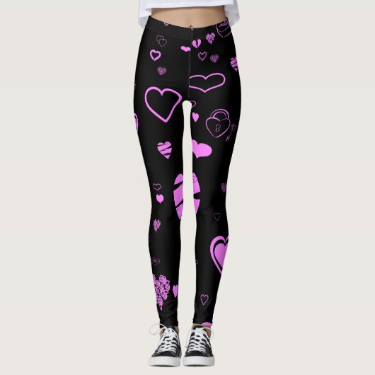 Cute Heart Modern Orchid Leggings (Voorkant)