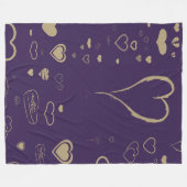 Cute Heart Modern Paars Pattern Fleece Deken (Voorkant (Horizontaal))