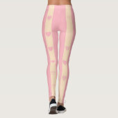 Cute Heart Modern Roze Stripe Leggings (Achterkant)