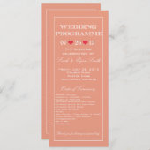 Cute Heart Peach Wedding Program Programma (Voorkant / Achterkant)