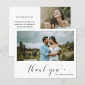 Cute Heart Photo Budget Mariage Carte de remerciem (Devant / Derrière)