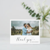 Cute Heart Photo Budget Mariage Carte de remerciem (Debout devant)