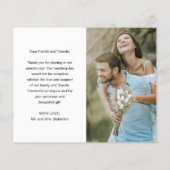 Cute Heart Photo Budget Mariage Carte de remerciem (Dos)