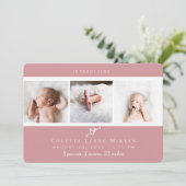 Cute Heart Photo Collage Faire-part de naissance (Debout devant)